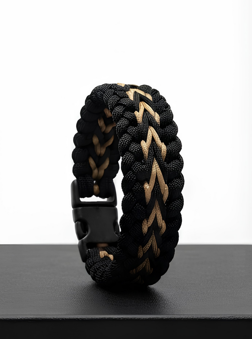 Handcrafted Black & Tan Sanctified Paracord Bracelet