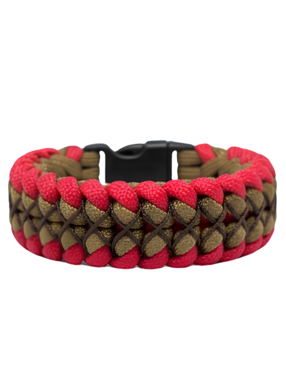 Dual-Tone Cobra Paracord Survival Bracelet – Crimson Red & Coyote Tan | Bold EDC Survival Gift