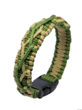 Tactical Two-Tone 550 Paracord Survival Bracelet – Olive Drab & Sand Tan | Hiking & Camping EDC