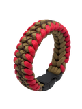 Dual-Tone Cobra Paracord Survival Bracelet – Crimson Red & Coyote Tan | Bold EDC Survival Gift