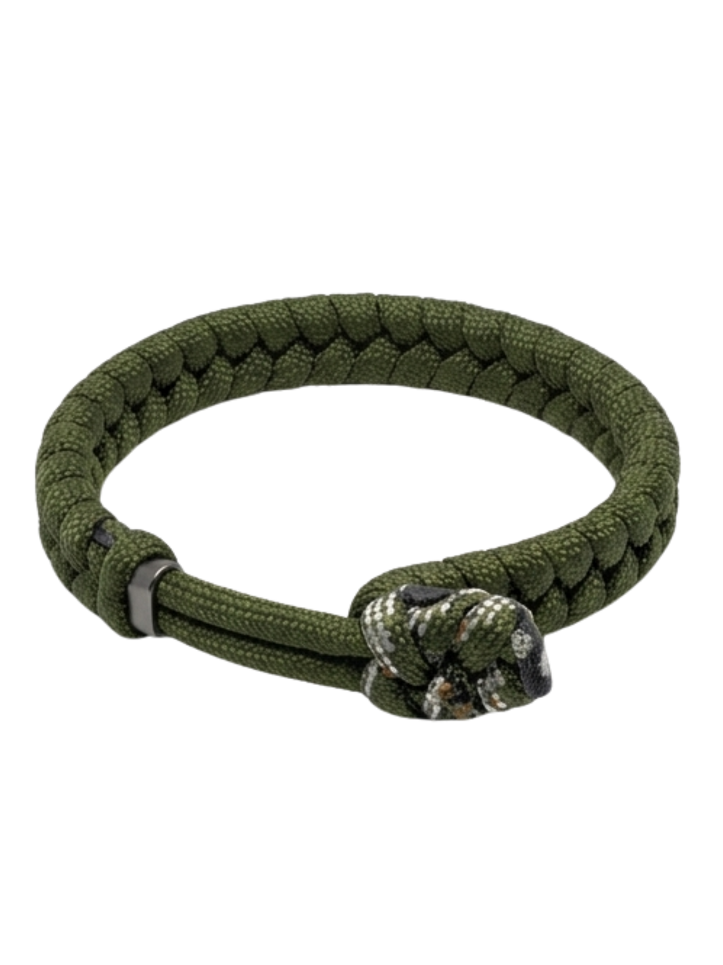Tactical Snake Weave Paracord Bracelet – Olive Drab with Diamond Knot | Metal-Free EDC Bracelet
