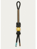 Artisanal Paracord Knife Lanyard - Yellow Wooden Bead Accent