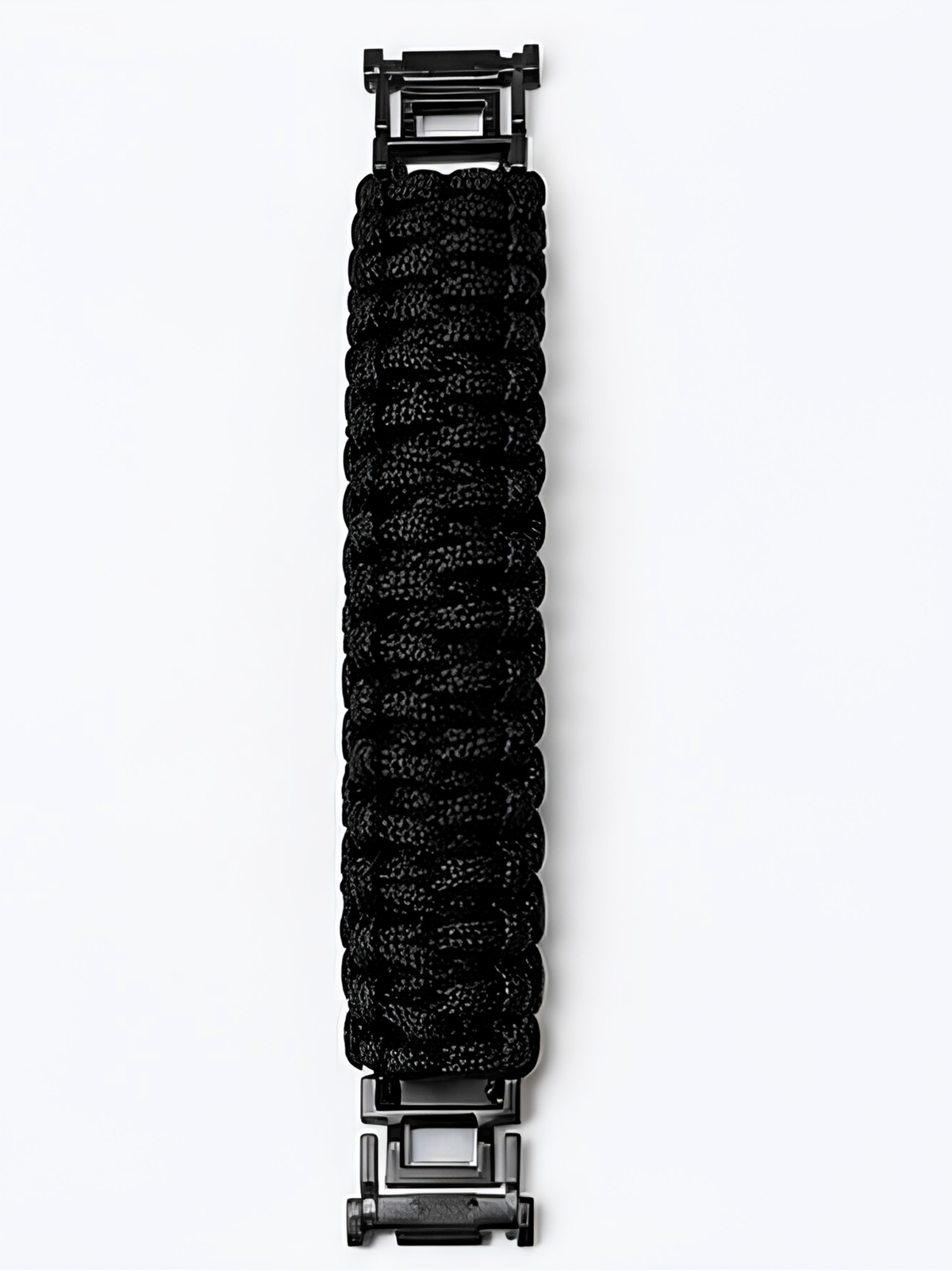 Blackout Wide Paracord Survival Bracelet – Adjustable Stainless Steel Shackle | Heavy-Duty EDC