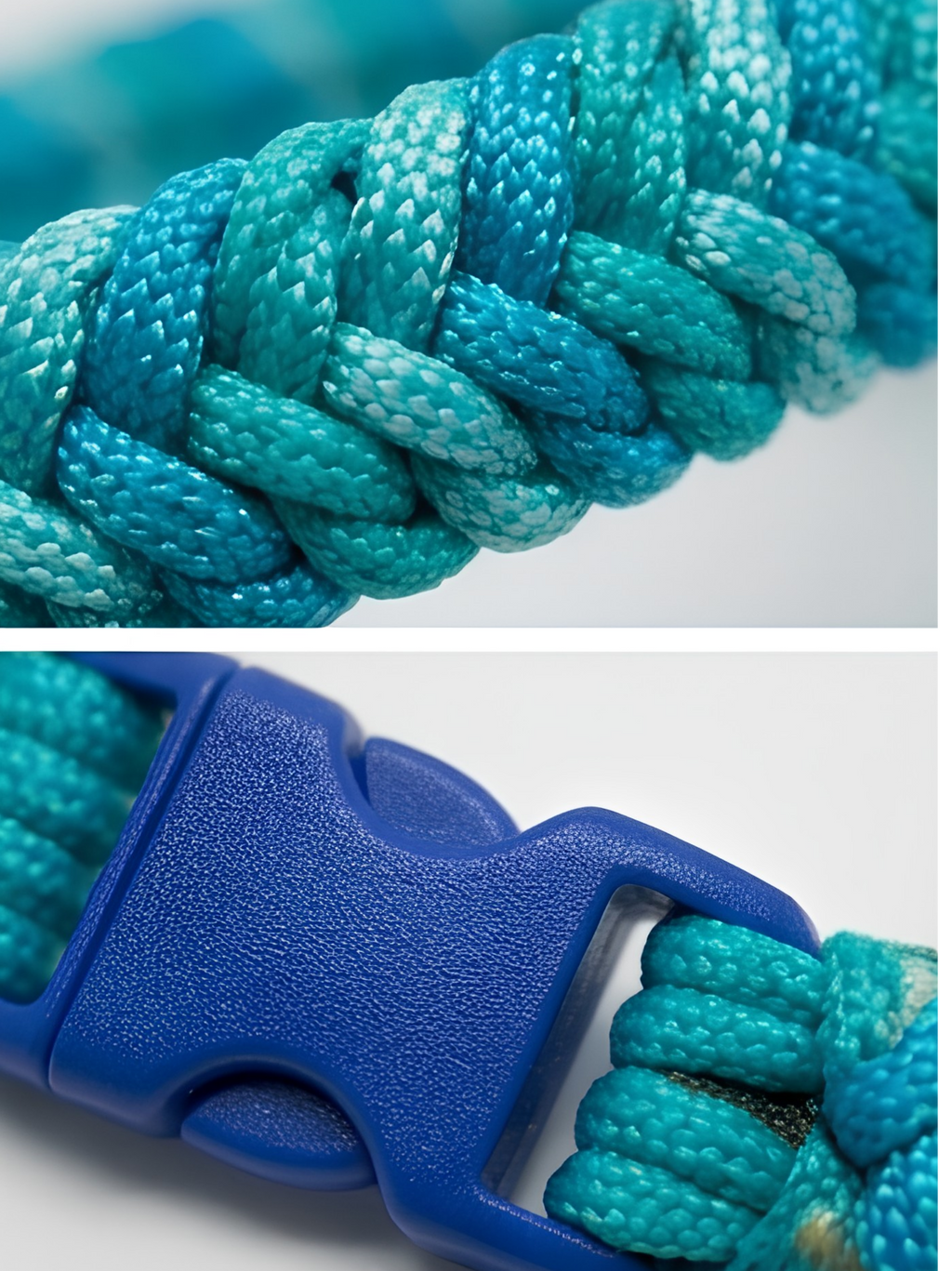 Aqua Camo Paracord Survival Bracelet – Teal & Royal Blue | Watersports & Outdoor EDC Bracelet