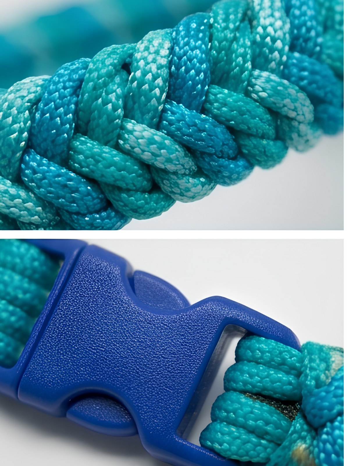Aqua Camo Paracord Survival Bracelet – Teal & Royal Blue | Watersports & Outdoor EDC Bracelet