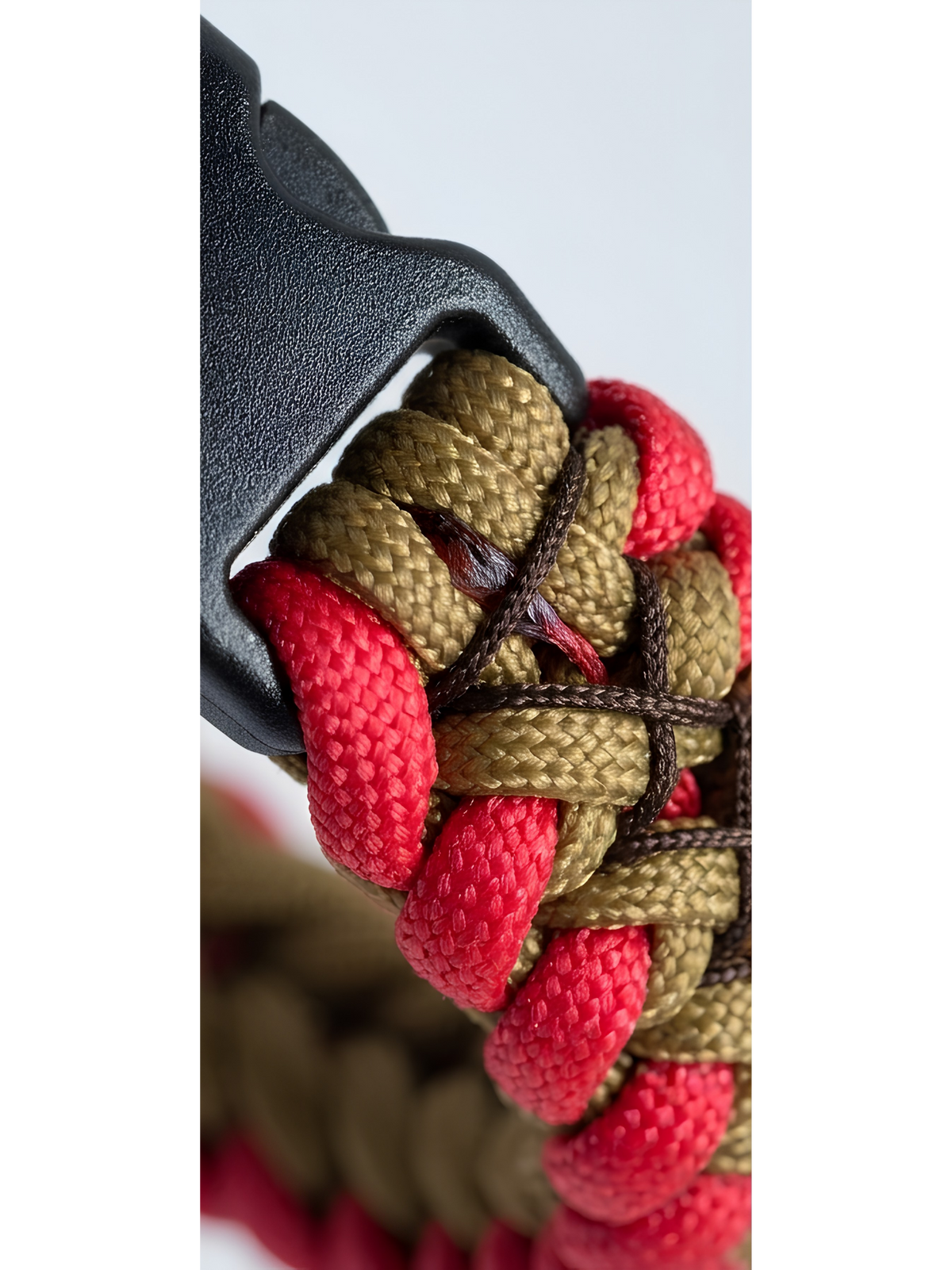 Dual-Tone Cobra Paracord Survival Bracelet – Crimson Red & Coyote Tan | Bold EDC Survival Gift